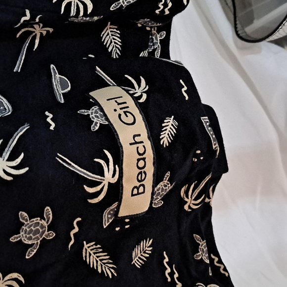 Sunshine raised s/m black and cream dress beach girl nwot - Picture 2 of 3